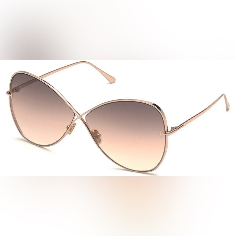 Tom Ford Nickie Women's Gold Oversize Butterfly Sunglasses -
FT0842 28F - Italy